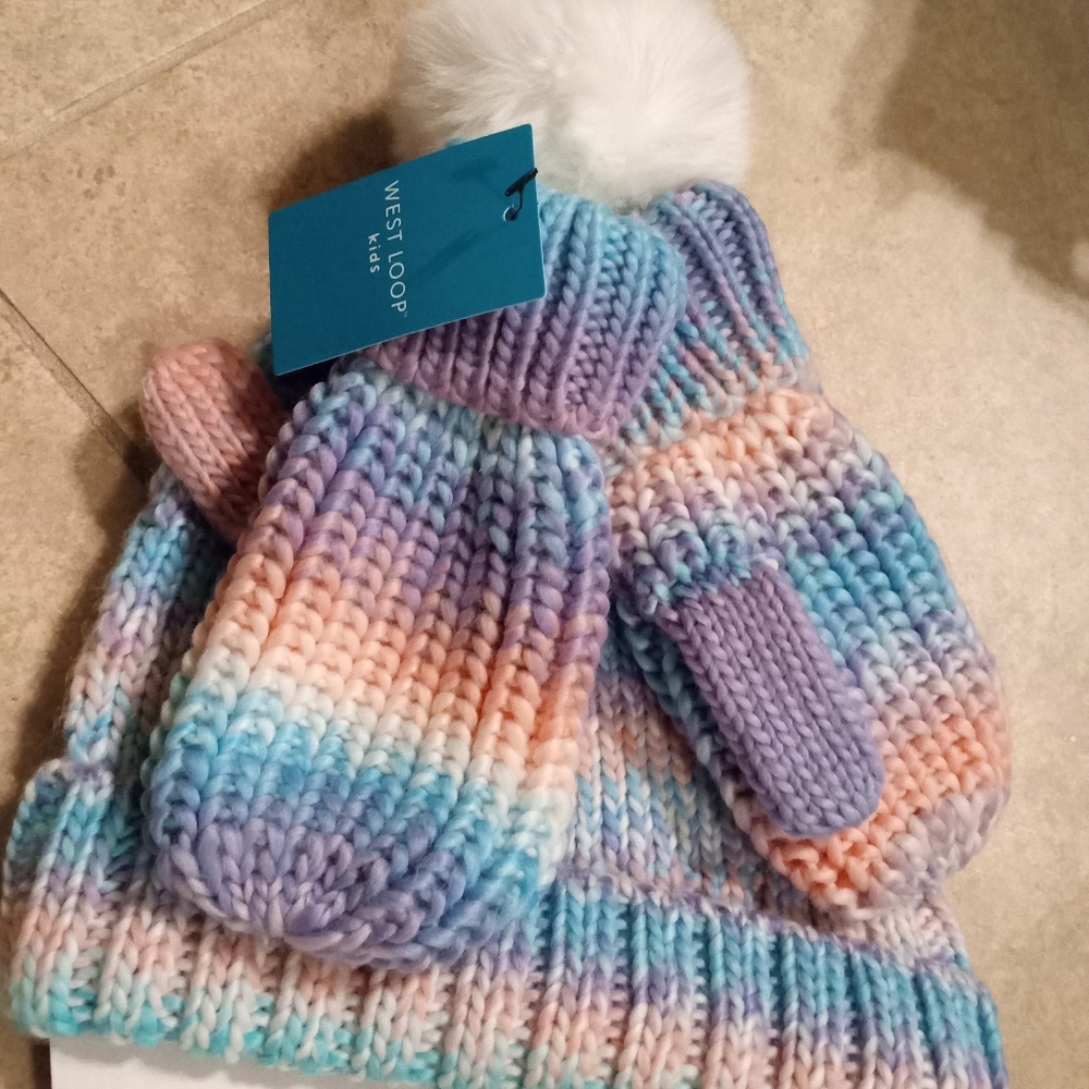 Pompom Hat&Gloves